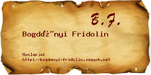 Bogdányi Fridolin névjegykártya